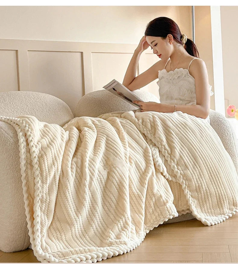 Throw Blanket for Sofa Winter Blanket King Size Home Warm Plaid Comforter Bedspread Bedding Sheet