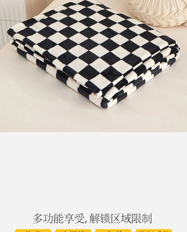 New Ins Checkerboard Blanket Classic Plaid Sofa Blanket Spring and Summer Air Conditioning Blanket Office Nap Shawl Cushion