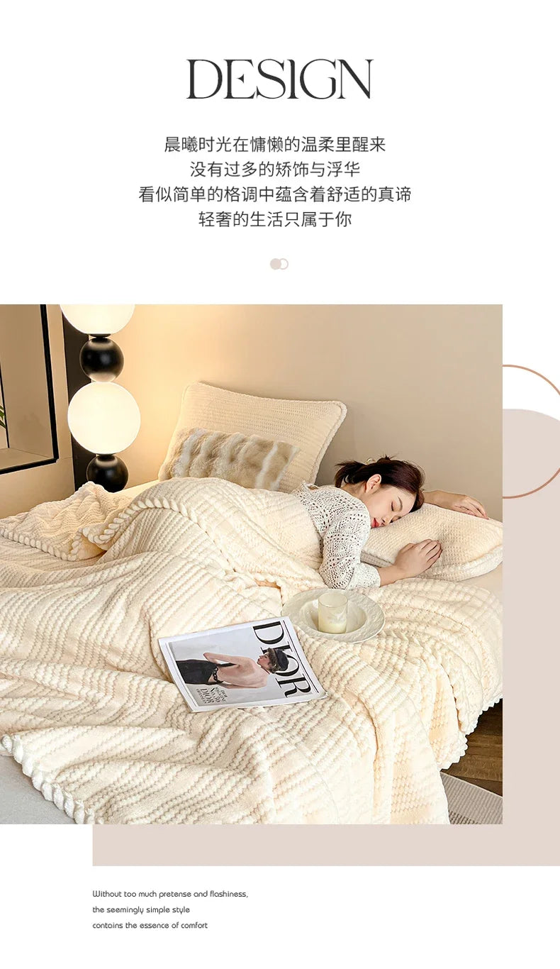 Throw Blanket for Sofa Winter Blanket King Size Home Warm Plaid Comforter Bedspread Bedding Sheet