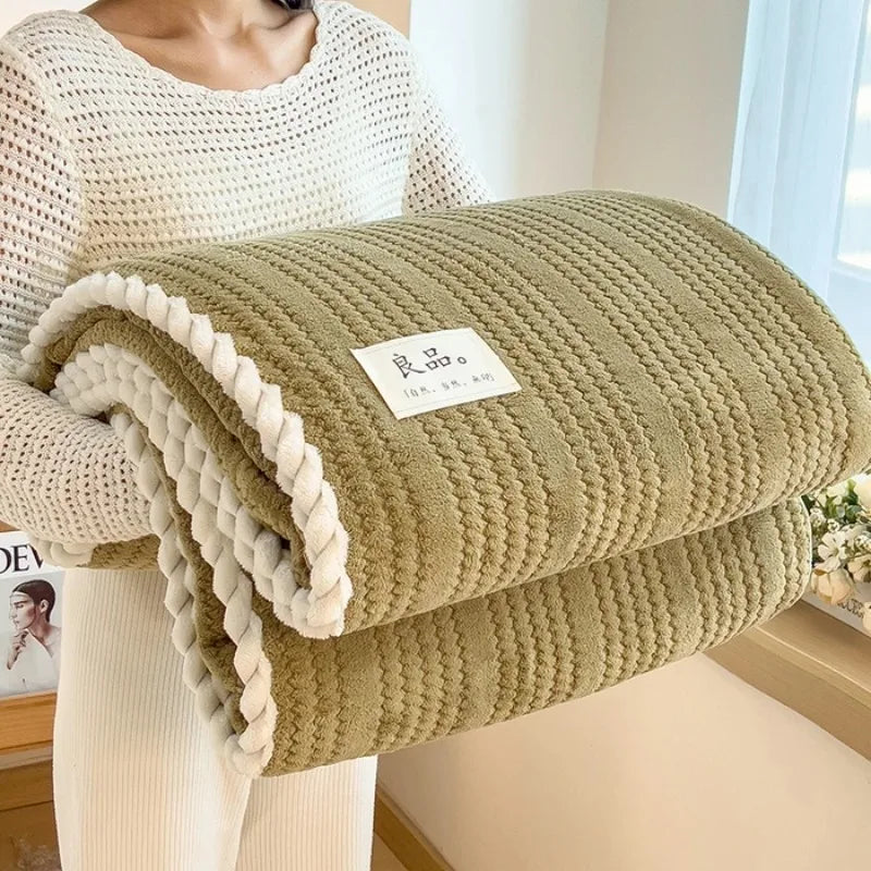 Throw Blanket for Sofa Winter Blanket King Size Home Warm Plaid Comforter Bedspread Bedding Sheet