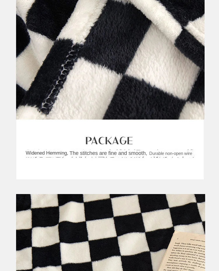New Ins Checkerboard Blanket Classic Plaid Sofa Blanket Spring and Summer Air Conditioning Blanket Office Nap Shawl Cushion