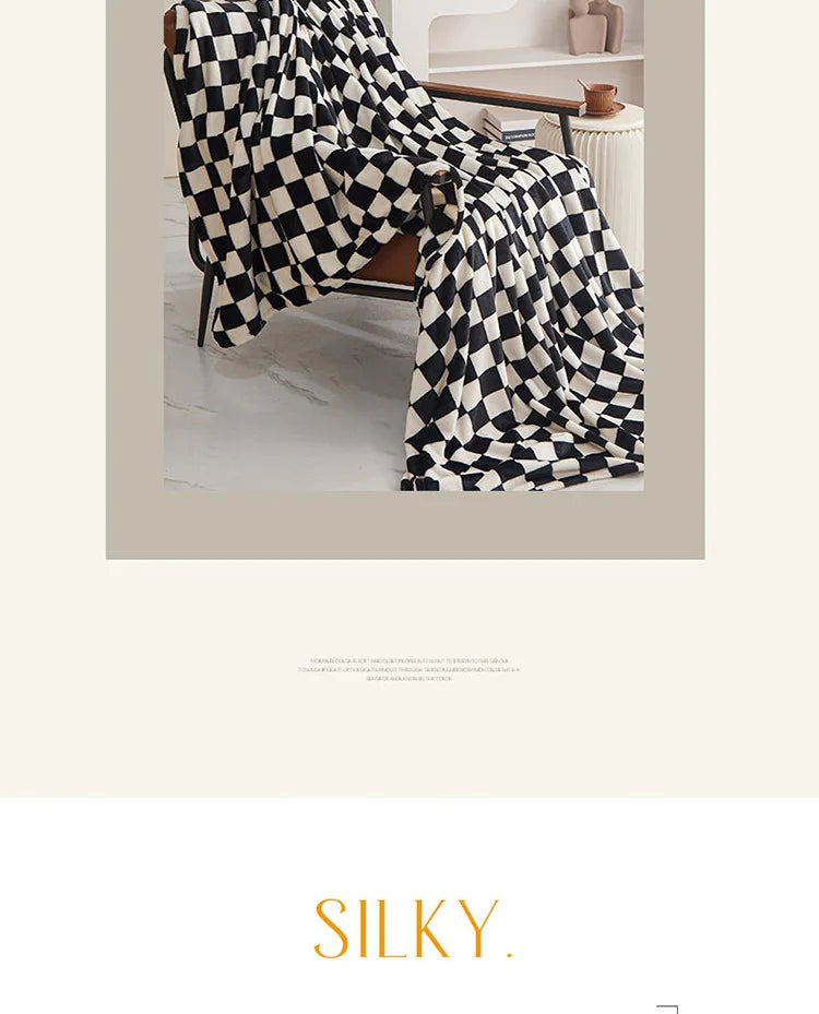 New Ins Checkerboard Blanket Classic Plaid Sofa Blanket Spring and Summer Air Conditioning Blanket Office Nap Shawl Cushion