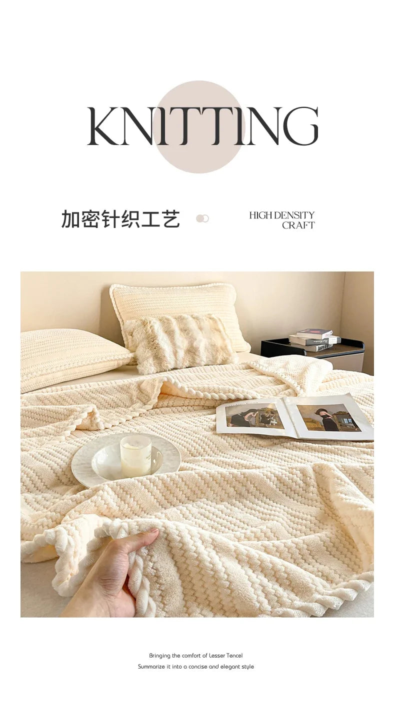 Throw Blanket for Sofa Winter Blanket King Size Home Warm Plaid Comforter Bedspread Bedding Sheet