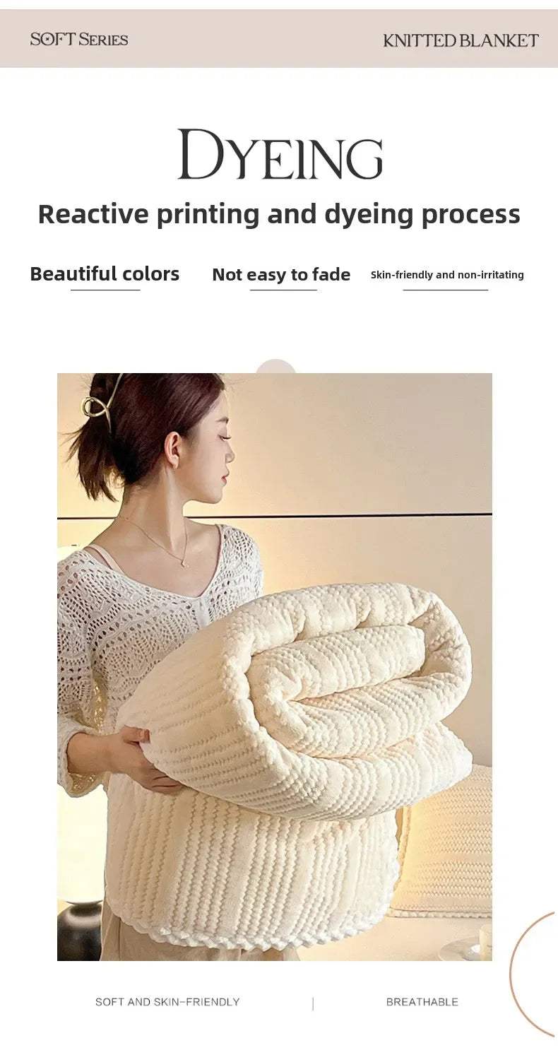 Throw Blanket for Sofa Winter Blanket King Size Home Warm Plaid Comforter Bedspread Bedding Sheet