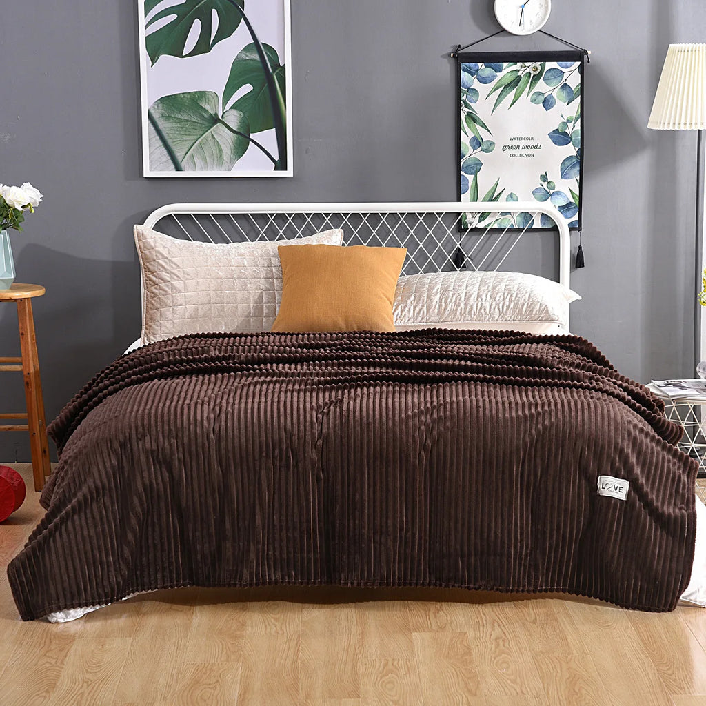 Soft Plaid Blankets Warm Coral Fleece Throw Blanket Sofa Cover Bedspread On The Bed For Adult Kid Pet Winter Warm Blankets