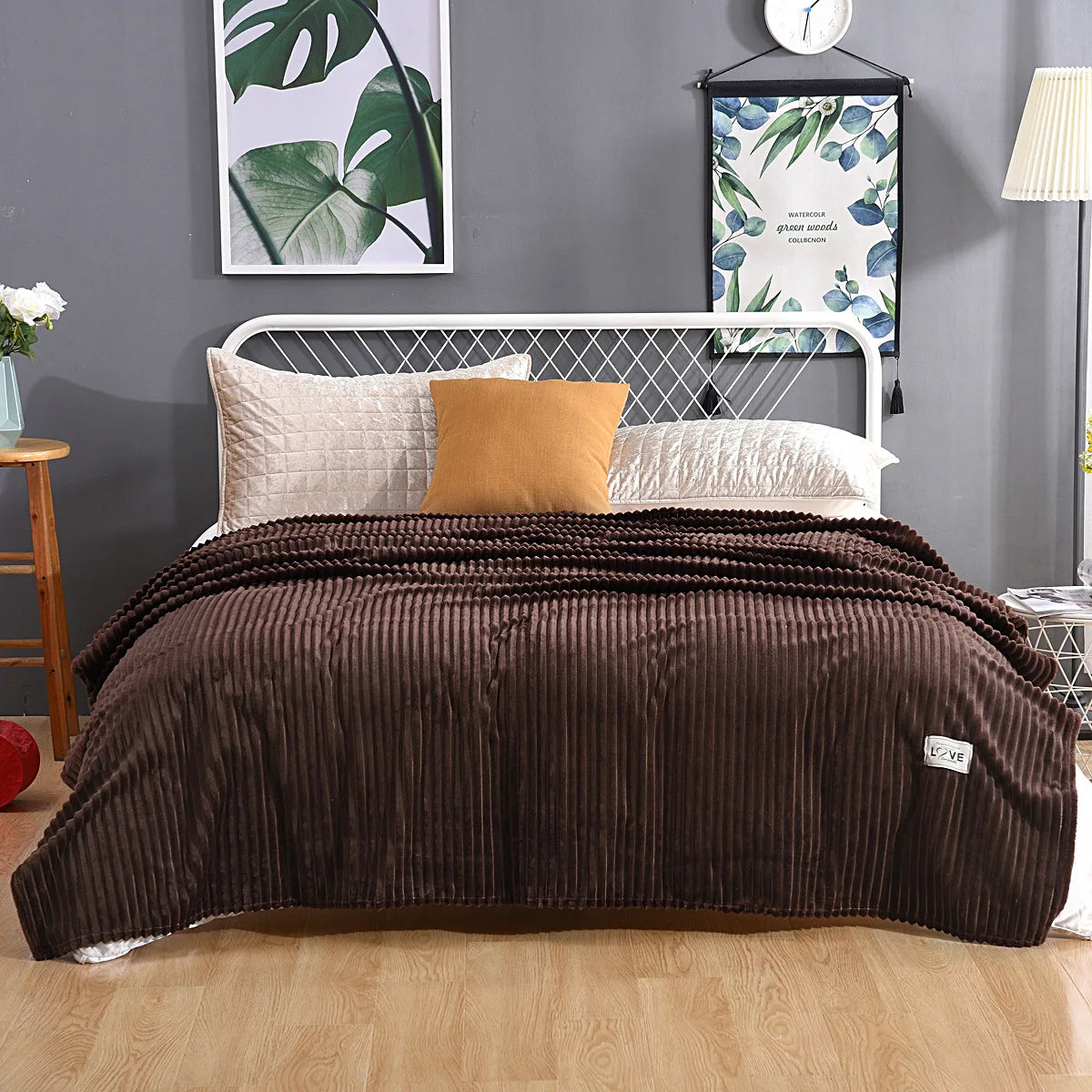 Soft Plaid Blankets Warm Coral Fleece Throw Blanket Sofa Cover Bedspread On The Bed For Adult Kid Pet Winter Warm Blankets