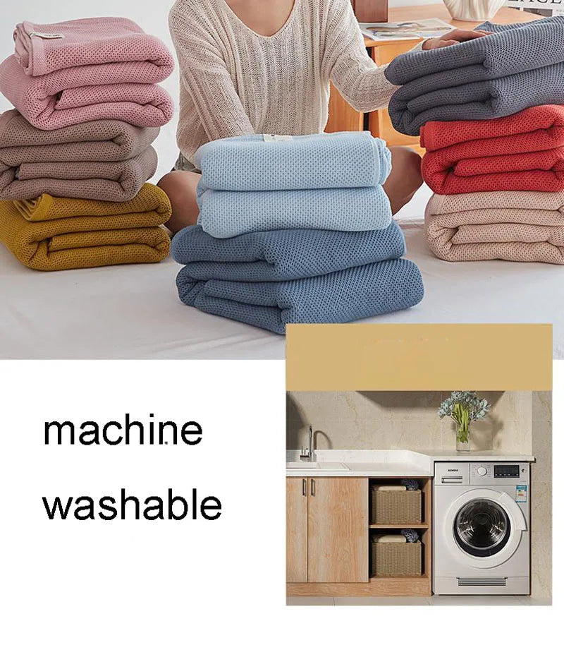 Solid Cotton Blanket for Bed Waffle Plaid Bedspread for Single Queen King Bed Sofa Blankets Throw Sofa Cover Sheet Summer Quilt