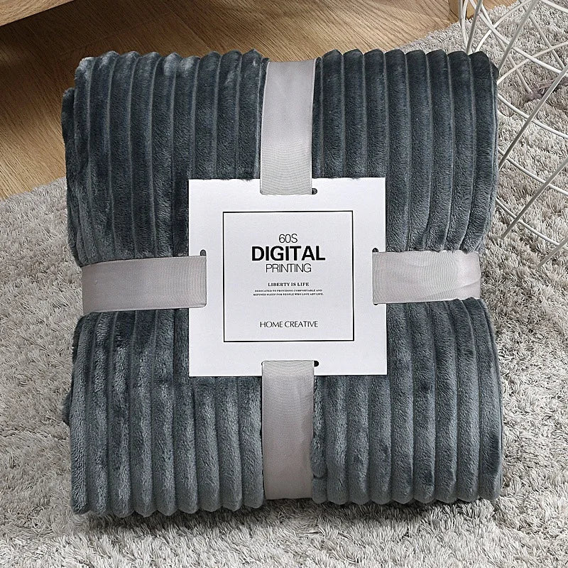 Soft Plaid Blankets Warm Coral Fleece Throw Blanket Sofa Cover Bedspread On The Bed For Adult Kid Pet Winter Warm Blankets