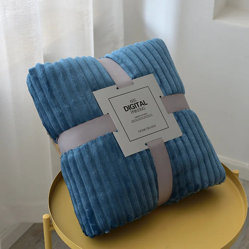 Soft Plaid Blankets Warm Coral Fleece Throw Blanket Sofa Cover Bedspread On The Bed For Adult Kid Pet Winter Warm Blankets