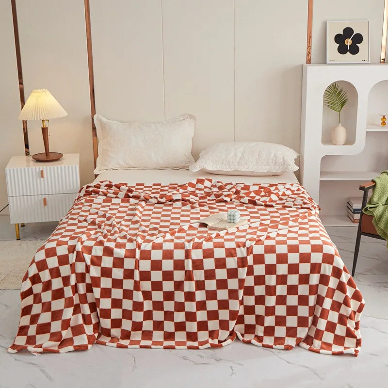 New Ins Checkerboard Blanket Classic Plaid Sofa Blanket Spring and Summer Air Conditioning Blanket Office Nap Shawl Cushion