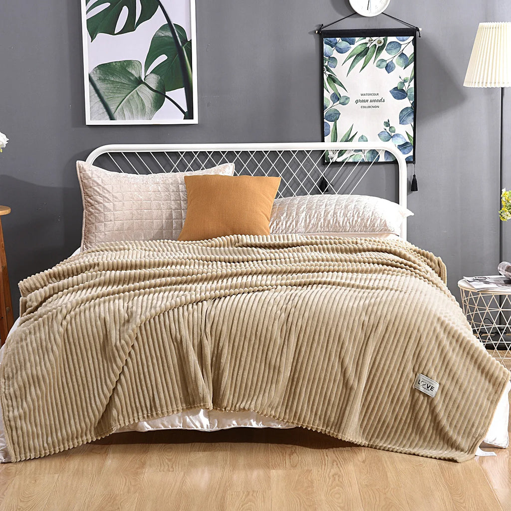 Soft Plaid Blankets Warm Coral Fleece Throw Blanket Sofa Cover Bedspread On The Bed For Adult Kid Pet Winter Warm Blankets