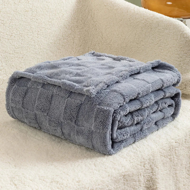 Lilac Checkered Fleece Blankets Christmas Gifts for Women Men Girls Cute Soft Cozy Throw for Bedroom Home Decor Gifts Blankets
