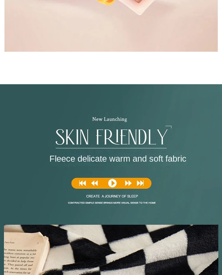 New Ins Checkerboard Blanket Classic Plaid Sofa Blanket Spring and Summer Air Conditioning Blanket Office Nap Shawl Cushion