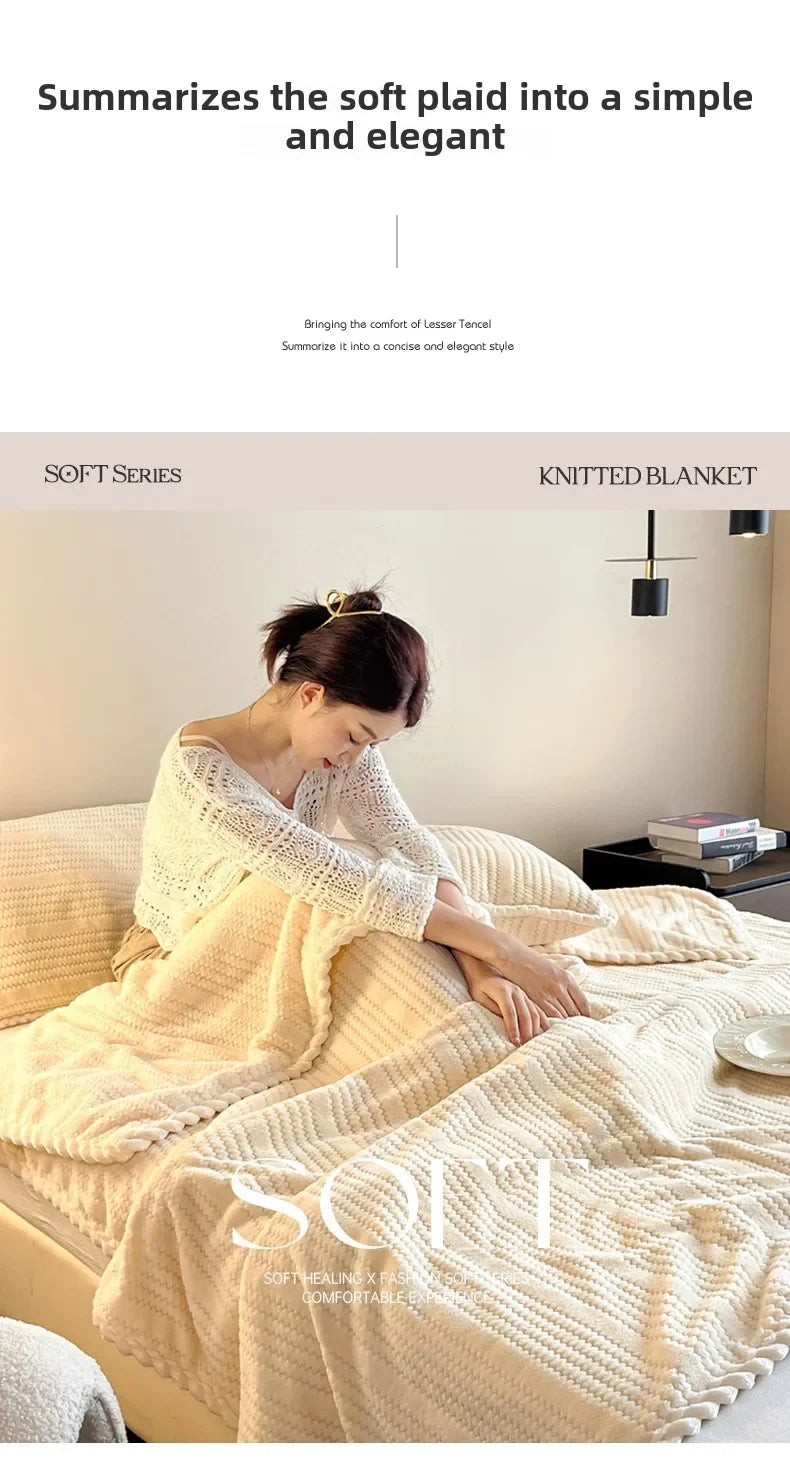 Throw Blanket for Sofa Winter Blanket King Size Home Warm Plaid Comforter Bedspread Bedding Sheet
