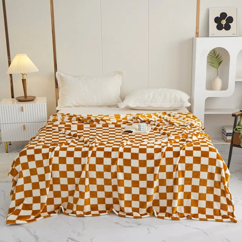 New Ins Checkerboard Blanket Classic Plaid Sofa Blanket Spring and Summer Air Conditioning Blanket Office Nap Shawl Cushion