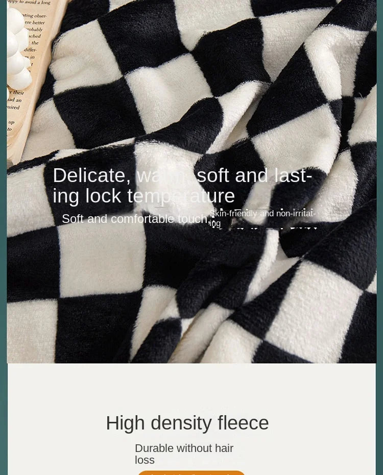 New Ins Checkerboard Blanket Classic Plaid Sofa Blanket Spring and Summer Air Conditioning Blanket Office Nap Shawl Cushion