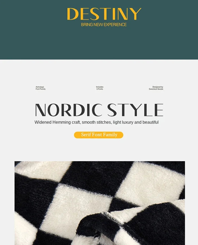 New Ins Checkerboard Blanket Classic Plaid Sofa Blanket Spring and Summer Air Conditioning Blanket Office Nap Shawl Cushion