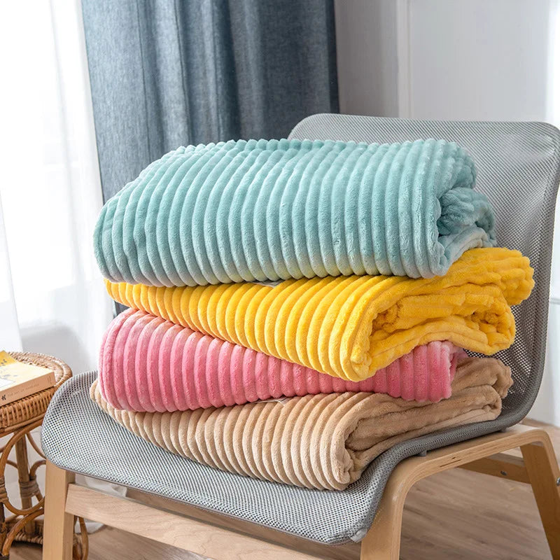Soft Plaid Blankets Warm Coral Fleece Throw Blanket Sofa Cover Bedspread On The Bed For Adult Kid Pet Winter Warm Blankets